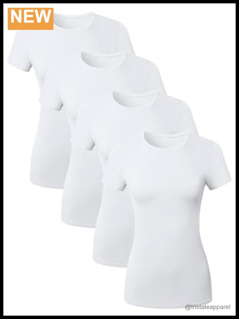 Sugar Sunday Women's Cotton Crew Neck T-Shirt Fitted Short Sleeve Tee